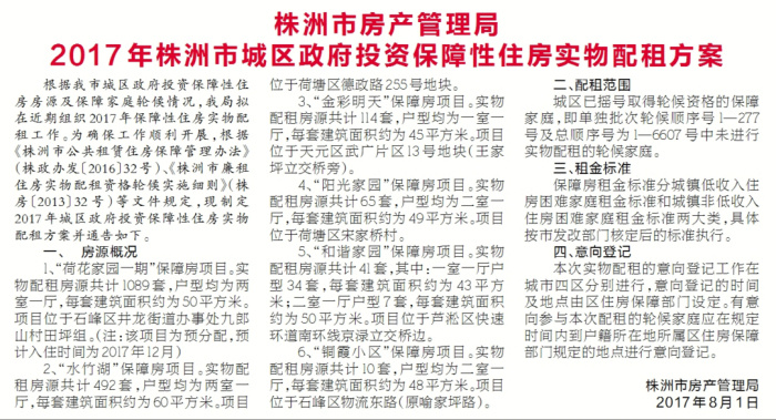 株洲市廉租房最新动态更新